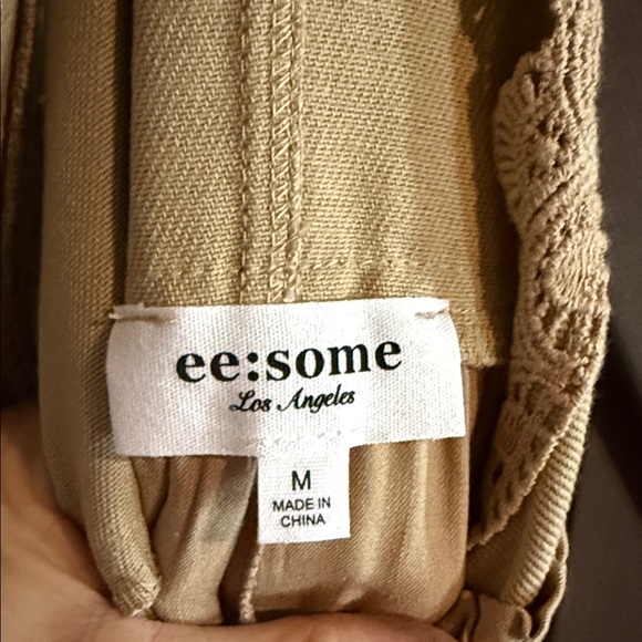 EE:Some Beige Jumpsuit with Embroidered Straps - Picture 2 of 2